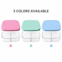 Boîte à lunch bento rose pour filles, 4 compartiments, étanche, réutilisable, portable, pour l'école, vente en gros