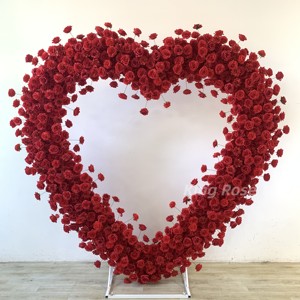 Arco Floreale a Forma di Cuore Rosso in Seta Artificiale, Decorazione per Sfondo Ecologica Rimovibile e Pieghevole - Product Image 6