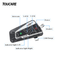Casque Intercom Toucare T9S-4 pour 4 Motocyclistes, Casque de Moto avec Bluetooth pour le Ski, la Moto et le Camping