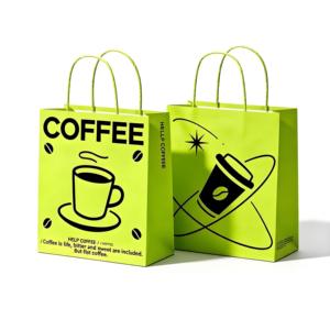 Stylish Custom Designed Kraft Paper <b>Bags</b> Twisted Handles for Restaurant Takeout and <b>Small</b> Business Events - Product Image 1