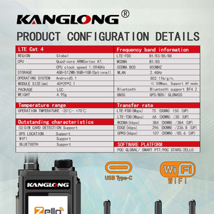 Walkie Talkie Portátil Kanglong Zello G-36 4G LTE con GPS y WiFi, Cobertura Global de 5000 km, Micrófono Incluido - Product Image 4