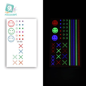 Rocooart thương hiệu <span class=keywords><strong>EX</strong></span> tùy chỉnh dòng tim thiết kế chuyển nước phát sáng trong bóng tối huỳnh quang hình xăm tạm thời - Product Image 4