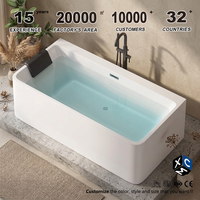 Baignoire autoportante de luxe en acrylique écologique moderne, directement du fabricant, pour salle de bain intérieure