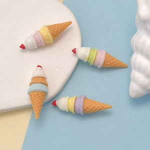 100 pièces 3D cône <span class=keywords><strong>de</strong></span> crème glacée sans trou perles Miniature <span class=keywords><strong>maison</strong></span> <span class=keywords><strong>de</strong></span> poupée nourriture jouets pour Dcrapbooking coque <span class=keywords><strong>de</strong></span> téléphone pince à cheveux artisanat décoration - Product Image 4