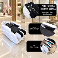 Lit de lavage électrique 4D pour massage corporel complet, avec vapeur chauffante et lumière, pour spa capillaire et lavage des cheveux, idéal pour salons modernes de luxe, vente en gros