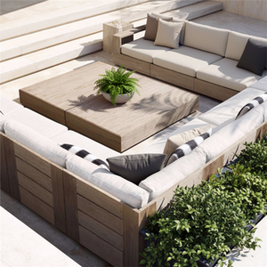 Juego <span class=keywords><strong>de</strong></span> Sofás <span class=keywords><strong>de</strong></span> Teca Vintage <span class=keywords><strong>de</strong></span> Lujo, Muebles <span class=keywords><strong>de</strong></span> <span class=keywords><strong>Madera</strong></span> Maciza Resistentes al Agua y a los Rayos UV para Patio, Terraza, Balcón y Jardín Exterior - Product Image 1