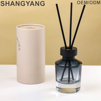 Flacon diffuseur de parfum en verre de luxe 100 ml, vide, transparent, avec couvercle en bois, rechargeable, étiquettes personnalisables pour boîte sur mesure