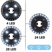 Parapluie de Patio à 28 LED avec 3 Modes de Luminosité Parasol Intérieur Extérieur pour Jardin Camping Tentes Éclairage