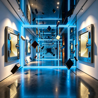 Espejo Infinito LED Personalizado, Arte Mural para Puerta de Bóveda de Banco, Escultura 3D Iluminada de Acero Inoxidable 304, Decoración para Hotel o Museo