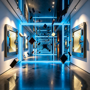 Custom LED Infinity Mirror Bank Vault Door Wall Art 304 Stainless Steel <strong>Illuminated</strong> 3D Sculpture Hotel Museum Decor - Product Image 3