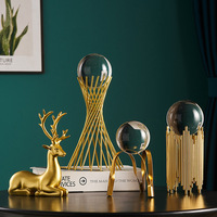 Décoration d'Intérieur Moderne Luxe Art Nordique pour Table Salon, Ornements en Macramé et Accessoires en Cristal Doré pour la Maison