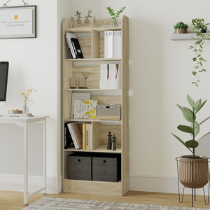Librero Blanco Resistente con 6 Compartimentos, Estante <span class=keywords><strong>de</strong></span> Almacenamiento con Certificado E1 para Sala <span class=keywords><strong>de</strong></span> Estar, Oficina, Dormitorio - Product Image 2