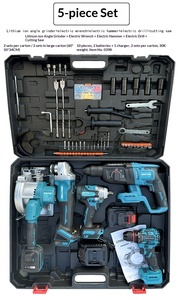 ชุดสว่านไร้สาย 5 in 1 สำหรับแบตเตอรี่ <span class=keywords><strong>Makita</strong></span> 18V, ชุดสว่านกระแทกพร้อมแกนยืดหยุ่น หัวไขควง บิต ซ็อกเก็ต และกล่องเก็บ - Product Image 5