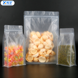 Bolsa <span class=keywords><strong>de</strong></span> Plástico Transparente con Cierre <span class=keywords><strong>de</strong></span> Cremallera, Fondo Plano, Sellada por 8 Lados, Reutilizable, <span class=keywords><strong>de</strong></span> PET/PE, <span class=keywords><strong>para</strong></span> Granos, Nueces, Galletas Horneadas - Product Image 4