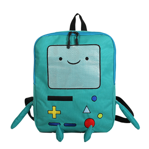 Wholesale BMO Cartoon Robot <b>Backpack</b> Nylon Anime School Bag Teens Cosplay Bookbag Resin Mesh Panel OEM Available - Product Image 1