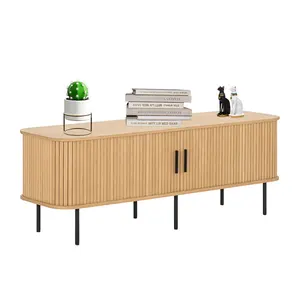 OEM ODM High Quality Modern Luxury Wood Coffee Table With Metal Legs Cabinets For Living Room And Home Bar Furniture