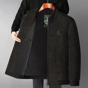 Foreign Style Casual Winter Middle-aged <strong>Men's</strong> Bomber <strong>Jacket</strong> 50-60 Years <strong>Old</strong> Loose Standard Thickness Finished Front Wool/Viscose - Product Image 3