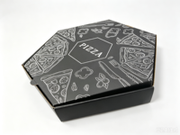 Kotak Pizza Heksagonal Bergelombang Cetak Kustom, Kardus Daur Ulang Food Grade, Logo Kustom, Kemasan Pizza Takeaway, OEM ODM