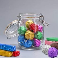 Impression personnalisée 8cm * 8cm Emballage carré de bonbons en papier pour sucette Papier d'aluminium pour chocolat Emballage de bonbons