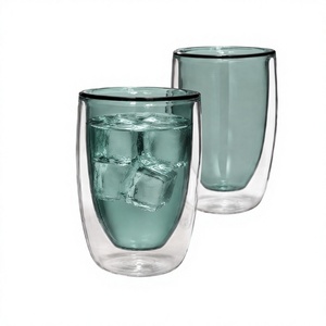 Tasse en verre borosilicate double paroi de 250 ml, faite à la main, sans plomb, isolée, pour café, thé, latte, expresso, réutilisable, en gros - Product Image 2