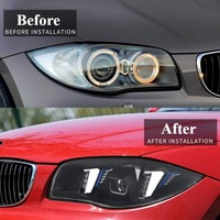 Phare LED Amélioré Double Couleur pour BMW Série 1 E87 2004-2011, Lampe Frontale avec AFS, Clignotant et Feux de Jour DRL, Accessoires Modifiés