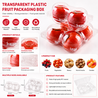 Boîte d'emballage en plastique transparent PET personnalisée pour fruits, conteneur en blister transparent pour pommes, kakis et produits frais