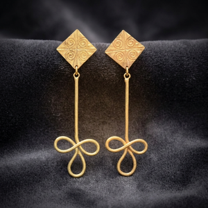 Pendientes Colgantes de Latón Hechos a Mano con Piedras Preciosas, Bañados en Rodio, Unisex, Estilo Boho - Product Image 2