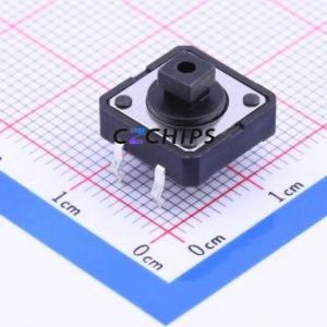 KAN1210-0731B Tactile Switch Through hole-4P,12x12mm Switch Single Pole Single Throw Rectangle Button Through Hole 12mm - Product Image 1