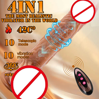 Dildo réaliste pour femmes, télécommande, télescopique, rotatif, chauffant, vibrant, pénis, produit sexuel intime pour adultes