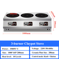 Cuisinière à induction électrique professionnelle en acier inoxydable 3500W, 220V, trois brûleurs, plaque plate, directement de l'usine, facile à utiliser
