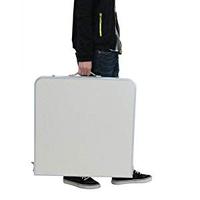Table pliante rectangulaire moderne en aluminium argenté pour l'extérieur, légère et portable pour le camping