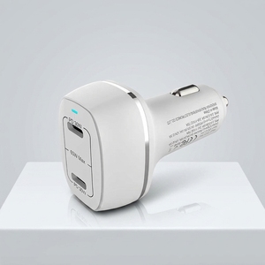 Cargador Universal para Auto de 60W con USB-C, Adaptador de Carga Rápida, Doble Tipo-C de 30W, para Teléfonos Móviles Apple, iPhone y <span class=keywords><strong>Samsung</strong></span> - Product Image 1