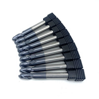Fraise à queue sphérique en carbure de tungstène R2.5 R4, revêtement TiAlN, 2 dents, pour usinage CNC