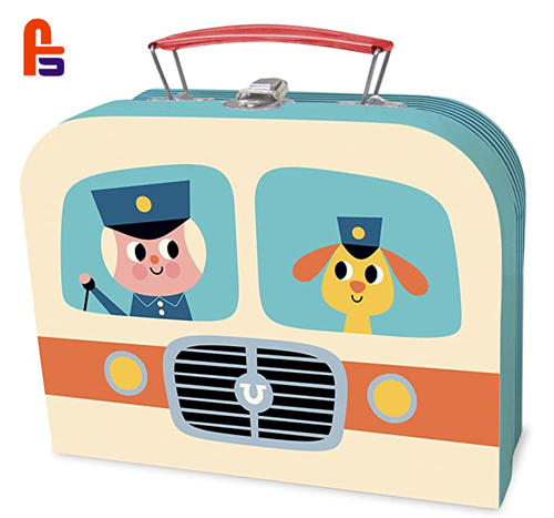 Cute Design Mini Paper Suitcase Children Eco-Friendly Recycled Cardboard Glossy Lamination Varnishing Matte Gifts Stickers