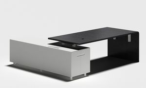 Bureau de direction haut de gamme KALN, mobilier de bureau commercial moderne en verre et métal avec garantie de 6 ans - Product Image 4