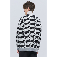 Benutzer definierte OEM & ODM Vintage geometrische Muster Jacquard Langarm Strick pullover Männer Pullover Männer Mode Pullover