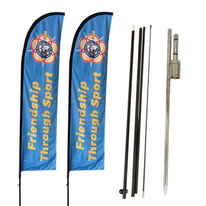 Giá Rẻ Tear Drop Tùy Chỉnh Xl 12 Ft In Lông Cờ Sợi Thủy Tinh Cực Kit Biểu Ngữ Vuông 15ft Bãi Biển Cờ Với Cực Và Đứng - Product Image 5