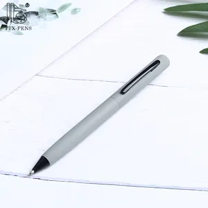 TTX Custom Logo Promotional Hotel Simple Metal Frosted Soft Rubber Twisted Boligrafos Stylo Ball Point Ballpoint Pens