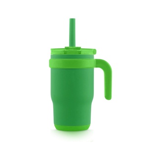 Vaso Térmico de Acero Inoxidable de 14 oz, Antiderrames, con Asa, Pajita Antiderrames, Estilo Minimalista, Ecológico, para Niños, Apto para Agua Hirviendo - Product Image 1