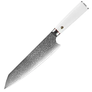 Damaskus Stahl Japanisches Kiritsuke Messer Scharfes Schneiden Fleisch Gemüse Fisch und Obst Chef Spezial messer ABS Weißer Griff