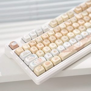 Tastiera Meccanica RGB Personalizzata YG102 a Tripla Modalità con Vari Tipi di Keycaps Cartoon MOG/Mao, Personalizzata per Ragazze e Uso in Ufficio - Product Image 2