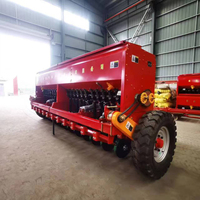 Semoir de blé/orge/luzerne/riz à 24 rangs avec boîte de vitesses intégrée pour tracteur, haute productivité, fertiliseur intégré