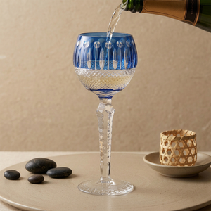 Luxury Bohemian Hand Cut Colored <b>Wine</b> <b>Goblets</b> for Wedding Interior Designers Luxury Property Staging Curators Seasonal - Product Image 1