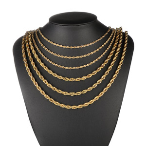 Colar de Corrente de Corda Hip-Hop por Atacado, Preço Bom, Joias de Aço Inoxidável para Homens e Mulheres em Vários Tamanhos e Cores - Product Image 5