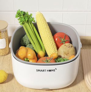 Fruit and Vegetables Washer Double-layer Vegetable Washing Basket Ultrasonic Auto Washer Machine For Vegetable