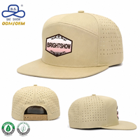 Fabricante de Gorras OEM ODM, Gorras de Golf Personalizadas de Algodón BSCI con Paneles y Visera Plana con Orificios Cortados con Láser para Eventos Deportivos Unisex
