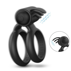 <span class=keywords><strong>Anello</strong></span> <span class=keywords><strong>Vibrante</strong></span> Doppio Personalizzabile per Massaggio e Controllo dell'Eiaculazione Maschile - Product Image 1