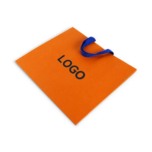 Bolsa de papel color marfil con logo, de fabricante directo, de alta calidad, personalizada para compras. - Product Image 5
