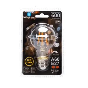 Bombilla LED regulable A60 E27 6W 2200K, luz cálida, eficiencia energética, ideal para ambientes acogedores y ahorro en consumo. - Product Image 3