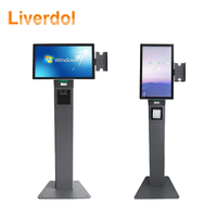 Kiosque à écran tactile de 15,6''/21,5'' peu encombrant avec lecteur de codes-barres, montage réglable (sur bureau/sur pied), orientation de l'écran LED